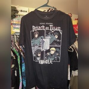 DC Attack on Titan Graphic Black T-Shirt